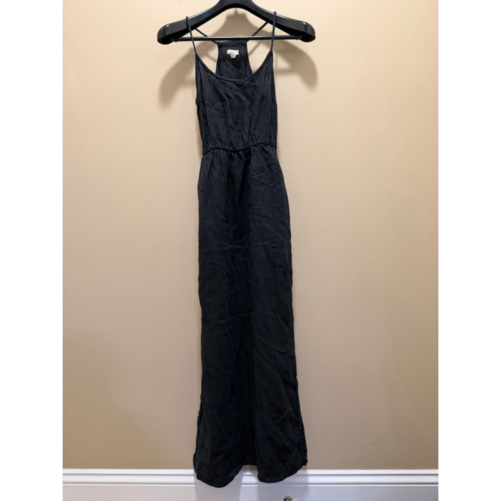 Women's J.Crew Black Linen Maxi Dress XXS
